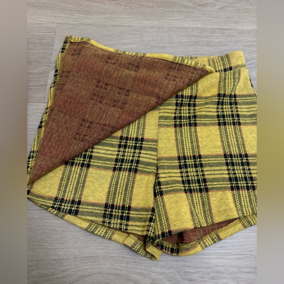 Bundle Brown Corduroy and Yellow Plaid Skorts Size Small - Picture 6 of 8